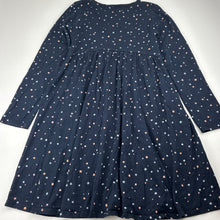Load image into Gallery viewer, Girls Target, navy cotton long sleeve dress, stars, EUC, size 8, L: 70cm