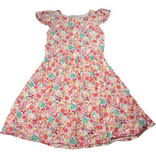 Load image into Gallery viewer, Girls FIA MARIA, cotton lined floral viscose dress, armpit to armpit: 31cm *tagged 9-10 but runs small*, EUC, size 6-7, L: 66cm