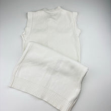 Load image into Gallery viewer, Girls white, knitted cotton sleeveless dress, no labels, armpit to armpit: 35cm, EUC, size 10-11, L: 72cm