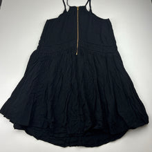 Load image into Gallery viewer, Girls Bardot Junior, cotton lined black viscose dress, GUC, size 12, L: 72cm