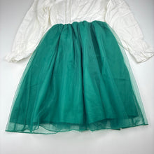 Load image into Gallery viewer, Girls embroidered, cotton &amp; tulle shirt dress, EUC, size 10, L: 67cm