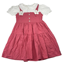 Load image into Gallery viewer, Girls JIN SAN SHU, pink &amp; white cotton dress, EUC, size 8, L: 65cm