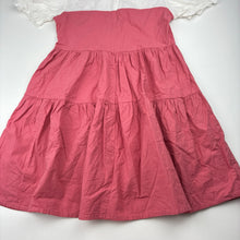 Load image into Gallery viewer, Girls JIN SAN SHU, pink &amp; white cotton dress, EUC, size 8, L: 65cm