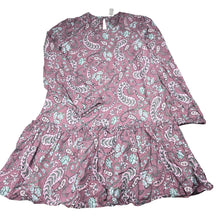 Load image into Gallery viewer, Girls Target, paisley print viscose / linen long sleeve dress, EUC, size 12, L: 79cm
