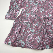Load image into Gallery viewer, Girls Target, paisley print viscose / linen long sleeve dress, EUC, size 12, L: 79cm
