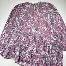 Load image into Gallery viewer, Girls Target, paisley print viscose / linen long sleeve dress, EUC, size 12, L: 79cm