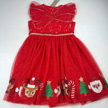 Load image into Gallery viewer, Girls Anko, tulle &amp; glitter Christmas party dress, NEW, size 7, L: 64cm