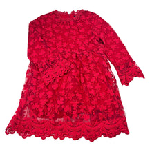 Load image into Gallery viewer, Girls SHEIN, lined embroidered long sleeve dress, armpit to armpit: 31cm, shoulder to cuff: 39cm, EUC, size 5-6, L: 60cm