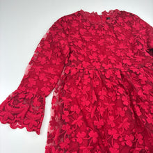 Load image into Gallery viewer, Girls SHEIN, lined embroidered long sleeve dress, armpit to armpit: 31cm, shoulder to cuff: 39cm, EUC, size 5-6, L: 60cm