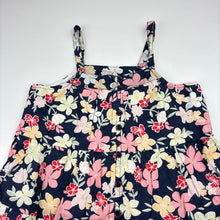 Load image into Gallery viewer, Girls Anko, lined floral cotton summer dress, GUC, size 4, L: 54cm