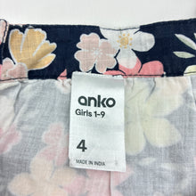 Load image into Gallery viewer, Girls Anko, lined floral cotton summer dress, GUC, size 4, L: 54cm