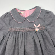 Load image into Gallery viewer, Girls lined, smocked long sleeve dress, EUC, size 8, L: 64cm