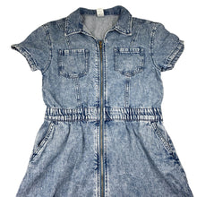 Load image into Gallery viewer, Girls Anko, zip up denim shirt dress, light marks, FUC, size 16, L: 77cm