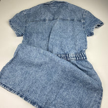 Load image into Gallery viewer, Girls Anko, zip up denim shirt dress, light marks, FUC, size 16, L: 77cm