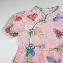 Load image into Gallery viewer, Girls lined, lace &amp; tulle dress, butterflies, no size, armpit to armpit: 32cm, GUC, size 6-7, L: 64cm
