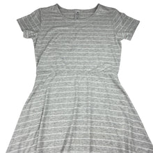 Load image into Gallery viewer, Girls Target, grey &amp; white stripe ribbed dress, GUC, size 16, L: 79cm