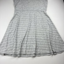 Load image into Gallery viewer, Girls Target, grey &amp; white stripe ribbed dress, GUC, size 16, L: 79cm