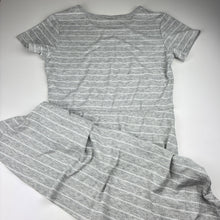 Load image into Gallery viewer, Girls Target, grey &amp; white stripe ribbed dress, GUC, size 16, L: 79cm