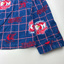 Load image into Gallery viewer, Unisex NRL Supporter, Roosters flannel cotton pyjama top, *wash fade*, FUC, size 14,  
