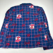 Load image into Gallery viewer, Unisex NRL Supporter, Roosters flannel cotton pyjama top, *wash fade*, FUC, size 14,  