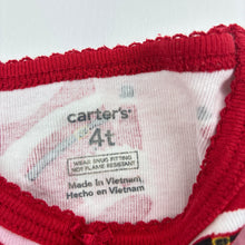 Load image into Gallery viewer, Girls Carters, cotton Christmas pyjama top, EUC, size 4,  