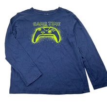 Load image into Gallery viewer, Boys Brilliant Basics, navy cotton long sleeve tee / top, gaming, GUC, size 10,  