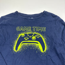 Load image into Gallery viewer, Boys Brilliant Basics, navy cotton long sleeve tee / top, gaming, GUC, size 10,  