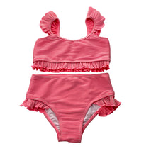 Load image into Gallery viewer, Girls Cotton On, pink &amp; silver stripe swim set, EUC, size 8,  