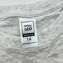 Load image into Gallery viewer, Boys Clothing &amp; Co, grey marle tee / top, EUC, size 14,  