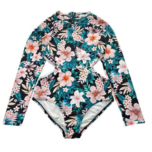 Load image into Gallery viewer, Girls David Jones, floral long sleeve cut-out swim one-piece, GUC, size 12,  