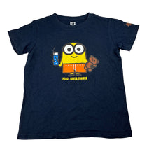 Load image into Gallery viewer, Boys Uniqlo, DESPICABLE ME Minions navy cotton tee / top, GUC, size 8,  