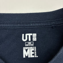 Load image into Gallery viewer, Boys Uniqlo, DESPICABLE ME Minions navy cotton tee / top, GUC, size 8,  