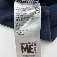 Load image into Gallery viewer, Boys Uniqlo, DESPICABLE ME Minions navy cotton tee / top, GUC, size 8,  