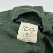 Load image into Gallery viewer, Unisex Nature Baby, khaki organic merino wool lightweight knit top, EUC, size 2,  