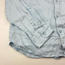 Load image into Gallery viewer, Boys Country Road, light blue linen long sleeve shirt, EUC, size 14,  