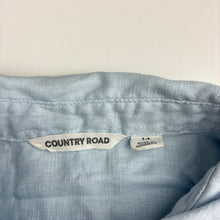 Load image into Gallery viewer, Boys Country Road, light blue linen long sleeve shirt, EUC, size 14,  