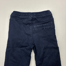 Load image into Gallery viewer, Boys Seed, navy stretch cotton pants, elasticated, Inside leg: 39cm, wash fade, FUC, size 4,  