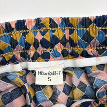 Load image into Gallery viewer, Girls MLAU Rabbit, lightweight cotton pants, elasticated, Inside leg: 33cm, EUC, size 5,  
