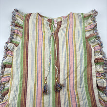 Load image into Gallery viewer, Girls ZIMMERMANN, striped cotton / linen kaftan / beach dress, GUC, size 6, L: 60cm at middle