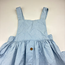 Load image into Gallery viewer, Girls Lil' Atelier, organic cotton overalls dress / pinafore, EUC, size 4-5, L: 55cm