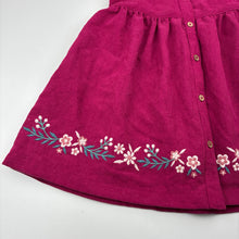 Load image into Gallery viewer, Girls Nutmeg, embroidered corduroy cotton dress, EUC, size 2-3, L: 53cm