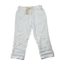 Load image into Gallery viewer, Unisex Next, white linen / cotton pants, elasticated, Inside leg: 26cm, EUC, size 0,  