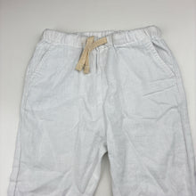 Load image into Gallery viewer, Unisex Next, white linen / cotton pants, elasticated, Inside leg: 26cm, EUC, size 0,  