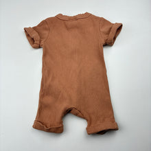 Load image into Gallery viewer, Unisex Bilbi, ribbed organic cotton blend zip romper, EUC, size 000,  