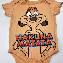 Load image into Gallery viewer, Unisex Disney, Lion King soft cotton bodysuit / romper, GUC, size 00,  