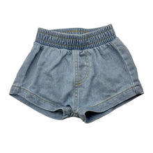 Load image into Gallery viewer, Unisex Bonds, soft feel knit denim shorts, elasticated, EUC, size 000,  