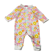 Load image into Gallery viewer, Girls Barbie, floral cotton zip romper, EUC, size 000,  