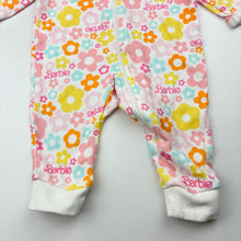 Load image into Gallery viewer, Girls Barbie, floral cotton zip romper, EUC, size 000,  