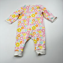 Load image into Gallery viewer, Girls Barbie, floral cotton zip romper, EUC, size 000,  