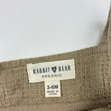 Load image into Gallery viewer, Unisex RABBIT + BEAR, lightweight organic cotton romper, EUC, size 00,  